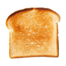 Bread Slice Lightly Toasted Isolated White And Transparent Background, Png