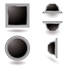 Poster - Illustrated Silver button variation with a metallic bevel