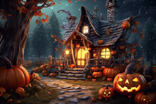 Halloween Pumpkin And Pumpkins With Ai Generative