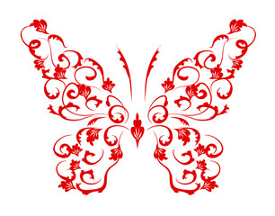 Wall Mural - Butterfly silhouette for you design