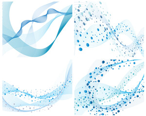 Wall Mural - Set of four abstract vector water background