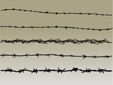 Fototapeta Miasto - Barbed Wire elements 4 - 5 vector barbed wire graphic elements