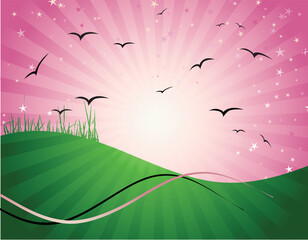 Poster - Magic meadow, illustration for your design