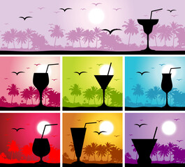 Wall Mural - Coctail party on the beach
