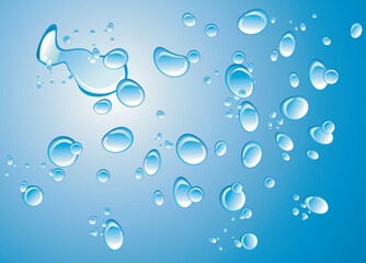 Canvas Print - Water bubbles with reflection effect