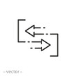 © Yurii - data migration icon, file backup, direction two arrows, thin line symbol - editable stroke vector illustration
