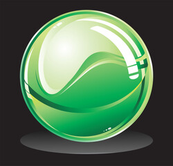 Poster - three dimensional green glossy sphere