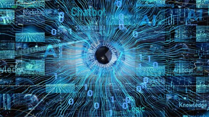 Canvas Print - AI technology background