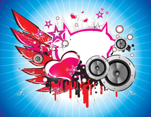 Sticker - Grunge Style music and love background