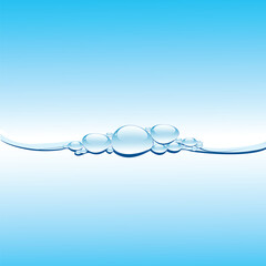 Sticker - Blue water with bubbles vector illustration