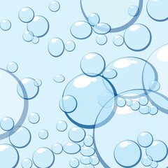 Sticker - Blue water with bubbles vector illustration