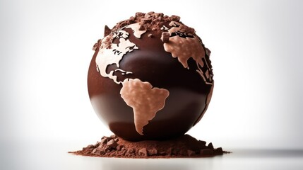 chocolate globe. chocolate day, world chocolate day. Generative AI