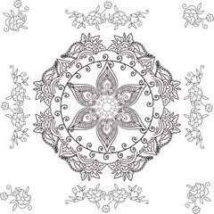 Canvas Print - beautiful hand drawn vector pattern design good for textile, jewelery, henna and decorations. to see more patterns and floral designs. visit my portfolio.