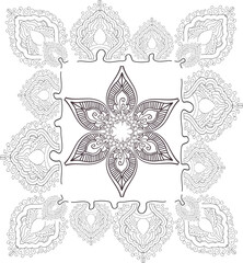 Sticker - beautiful hand drawn vector pattern design good for textile, jewelery, henna and decorations. to see more patterns and floral designs. visit my portfolio.