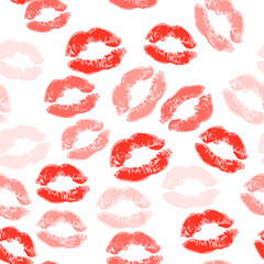 Wall Mural - Kiss seamless background, lips