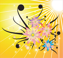 Poster - Abstract colorful Background with flower elements