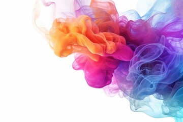 Poster - colorful smoke isolated on white