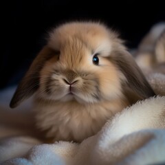Wall Mural - Adorable Delight: American Fuzzy Lop's Lovable Cuteness