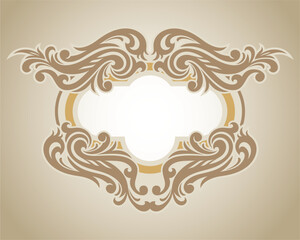 Wall Mural - vector vintage template frame In flower style