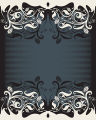 Wall Mural - vector vintage template frame In flower style