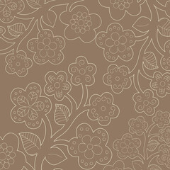 Sticker - Seamless flower-patterned wallpaper