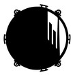 Bass Drum Logo Monochrome Design Style
