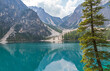canvas print picture - Pragser Wildsee in den Dolomiten, Südtirol