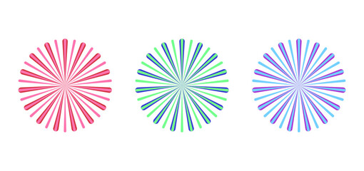 Wall Mural - Round shapes in various colors – Collection of radial patterns in different colors – Set of decorative circular templates