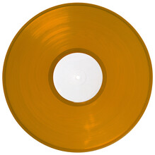 Orange Vinyl Record 12'' Realistic Photography, Isolated Png On Transparent Background For Graphic Design	