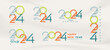 © mineart1995 - Set of happy new year number design. With the number 2024 clean and beautiful colorful. Premium vector design for poster, banner, greeting and celebration of happy new year 2024.