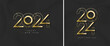 Elegant design new year 2024 number. With luxurious gold glitter. Premium vector design for poster, banner, greeting and celebration of happy new year 2024.