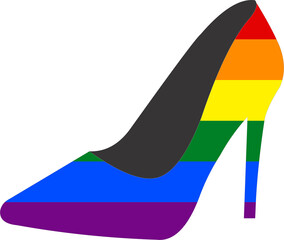 Wall Mural - LGBTQ rainbow icon glasses  shoes shape PNG  2023052958