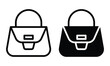 © Bartama Graphic - Handbag icon with outline and glyph style.