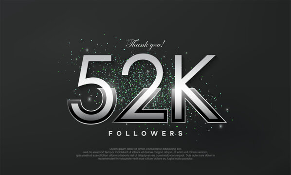 Silver metallic thank you so much for 52k followers, luxurious and elegant design.