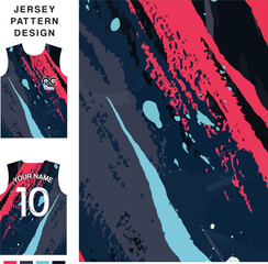 Abstract art pink and blue concept vector jersey pattern template for printing or sublimation sports uniforms football volleyball basketball e-sports cycling and fishing Free Vector.
