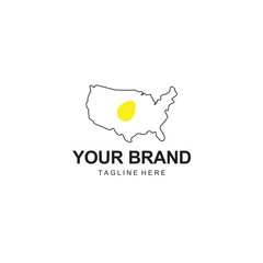 Wall Mural - America map logo with egg yolk inside