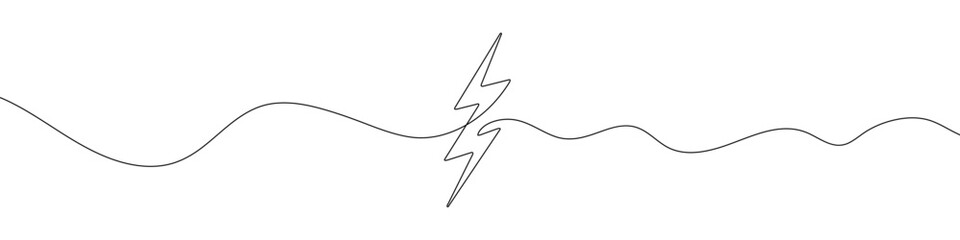 Canvas Print - lightning icon in continuous line drawing style. line art of lightning bolt icon.