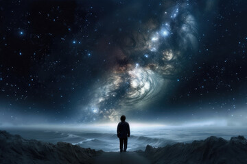 Wall Mural - milky way in the night sky. generative ai.