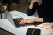 © aekachai - Asian business woman Working at the office, use notebook, smart phone