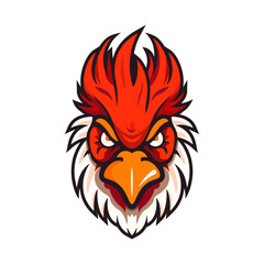 Wall Mural - Rooster logo design. Cute rooster head. Image of a rooster in flat style