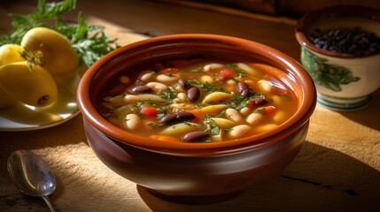 Wall Mural - lentil soup with vegetables