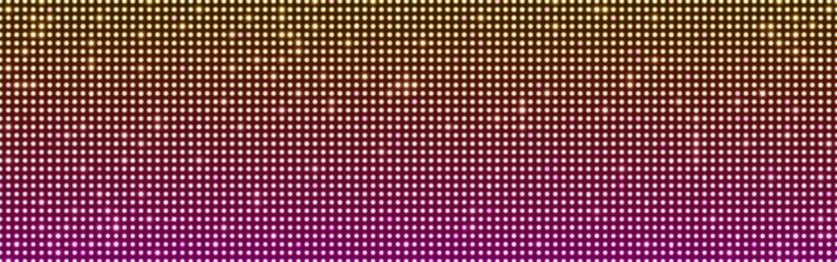Realistic LED screen texture pattern. Vector illustration of large LCD display with glowing neon yellow and pink dot lights background. Panel with color pixel effect, digital board, television monitor