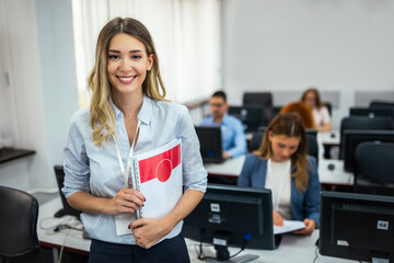 educator and students in programming school