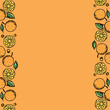 © eliyashevskiy - Orange fruit frame. Colored orange fruit background