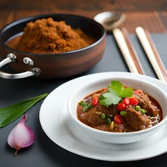 Wall Mural - Savory Delight: Rendang - A Palate-pleasing Masterpiece, indonesian food, ai generated