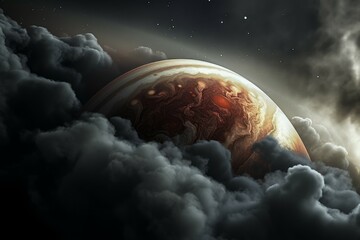 Wall Mural - Jupiter planet clouds. Generate AI