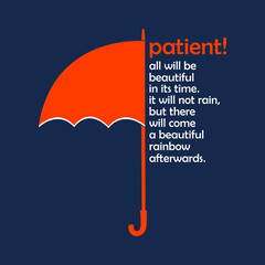 slogan graphic typography motivation illustration vector with umbrella background
