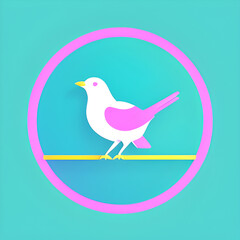 Wall Mural - Illustration of a bird in a circle, logo design. Generative AI