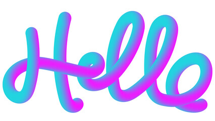 Hand drawn colorful hello lettering.