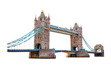Tower Bridge In London UK Cut Out And Isolated On Transparent White Background